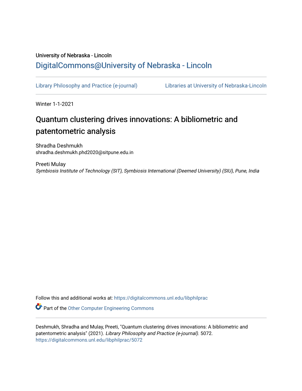 Quantum Clustering Drives Innovations: a Bibliometric and Patentometric Analysis