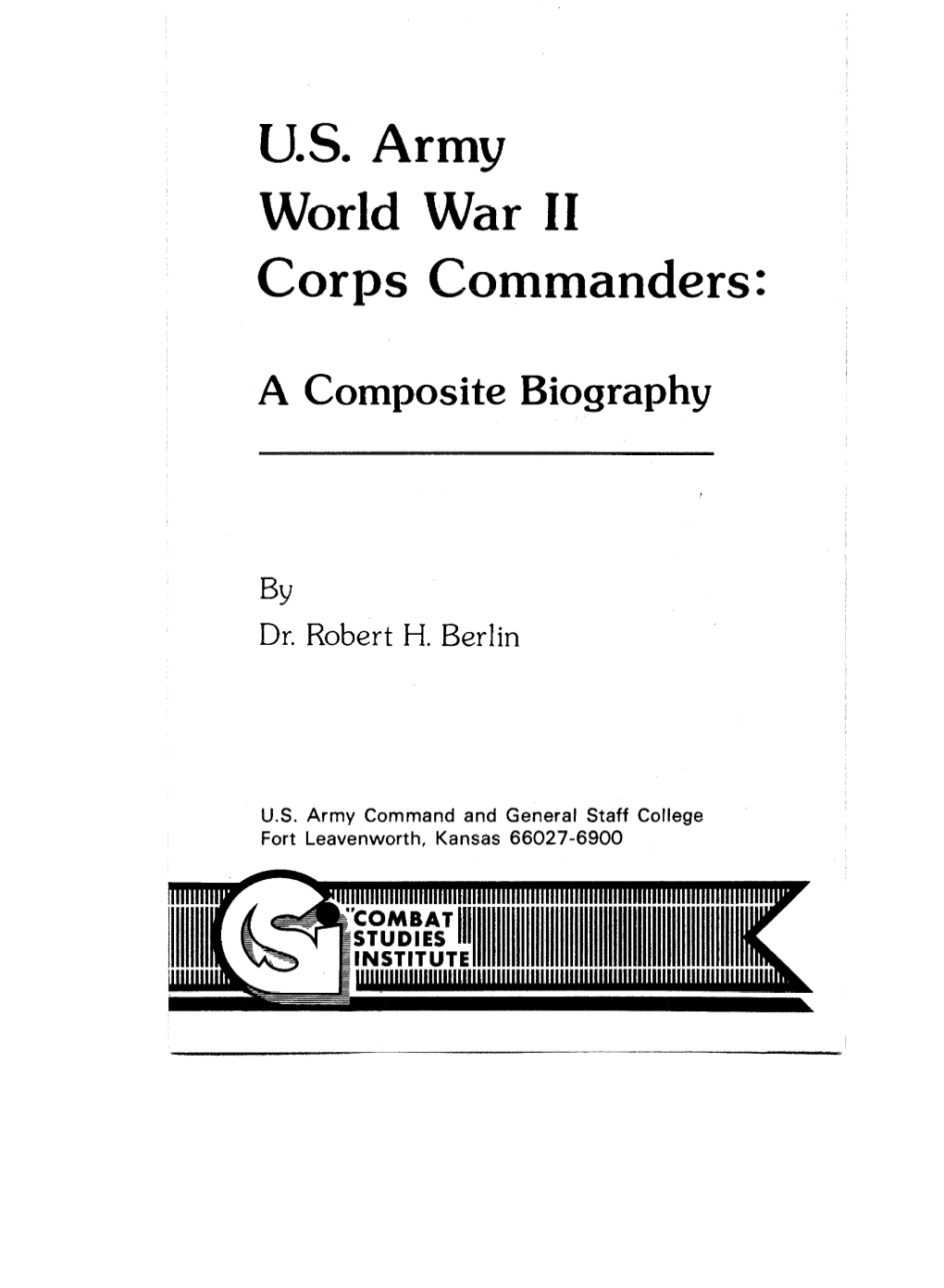 U.S. Army World War II Corps Commanders