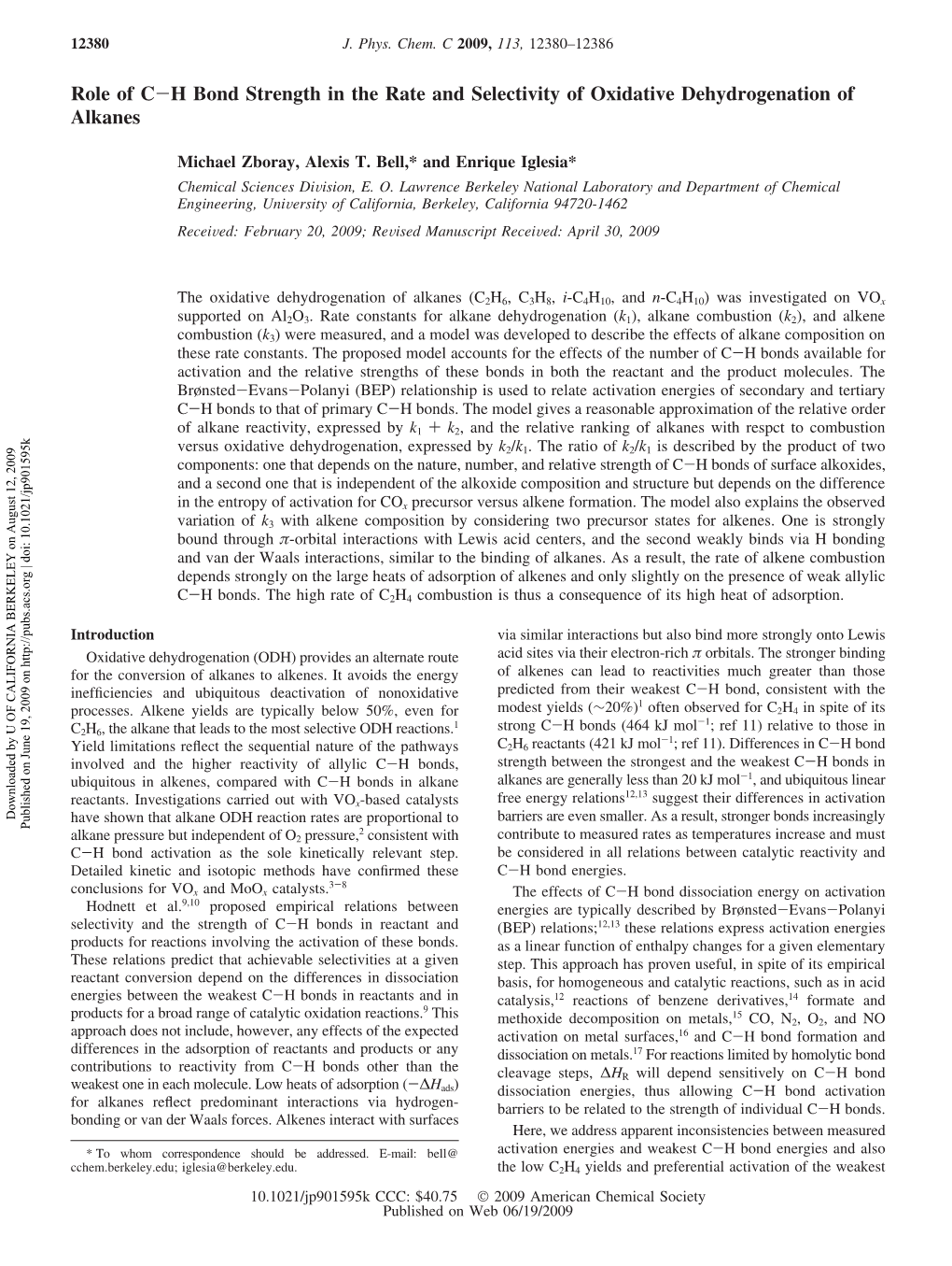 Role of C−H Bond Strength in the Rate and Selectivity of Oxidative