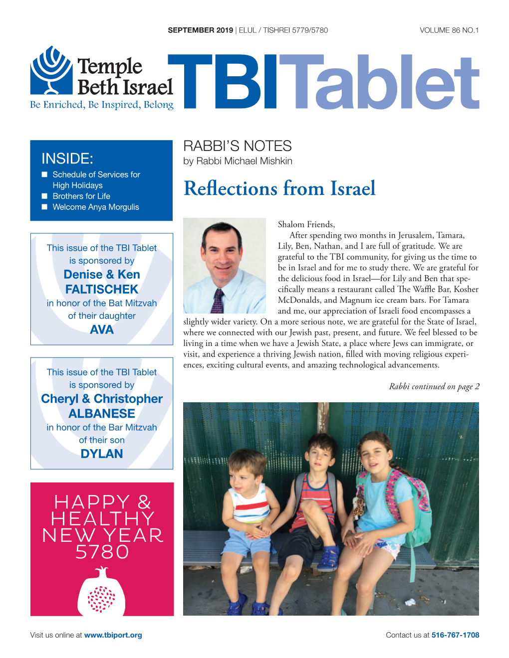 September 2019 | Elul / Tishrei 5779/5780 Volume 86 No.1