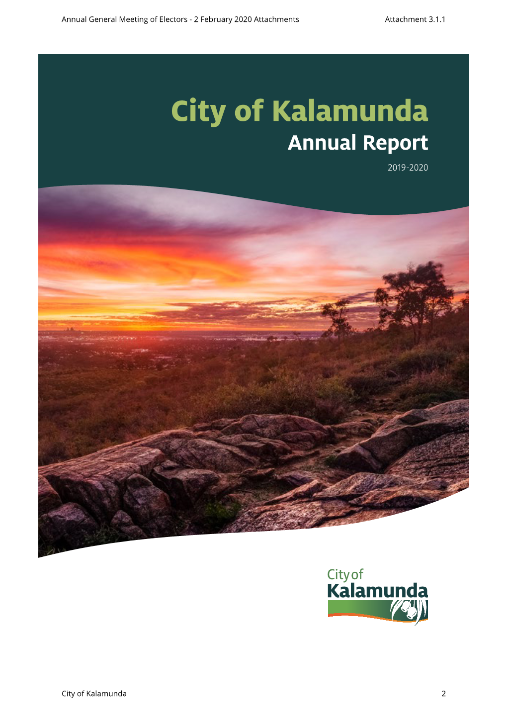 Attachment 3.1.1 City of Kalamunda Annual Report 2019-2020