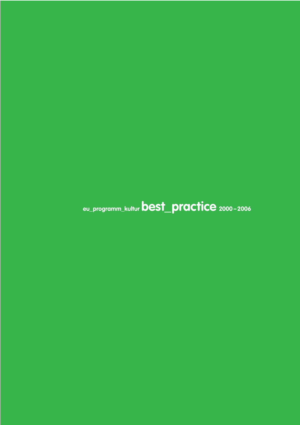 Best Practice Broschüre 2000