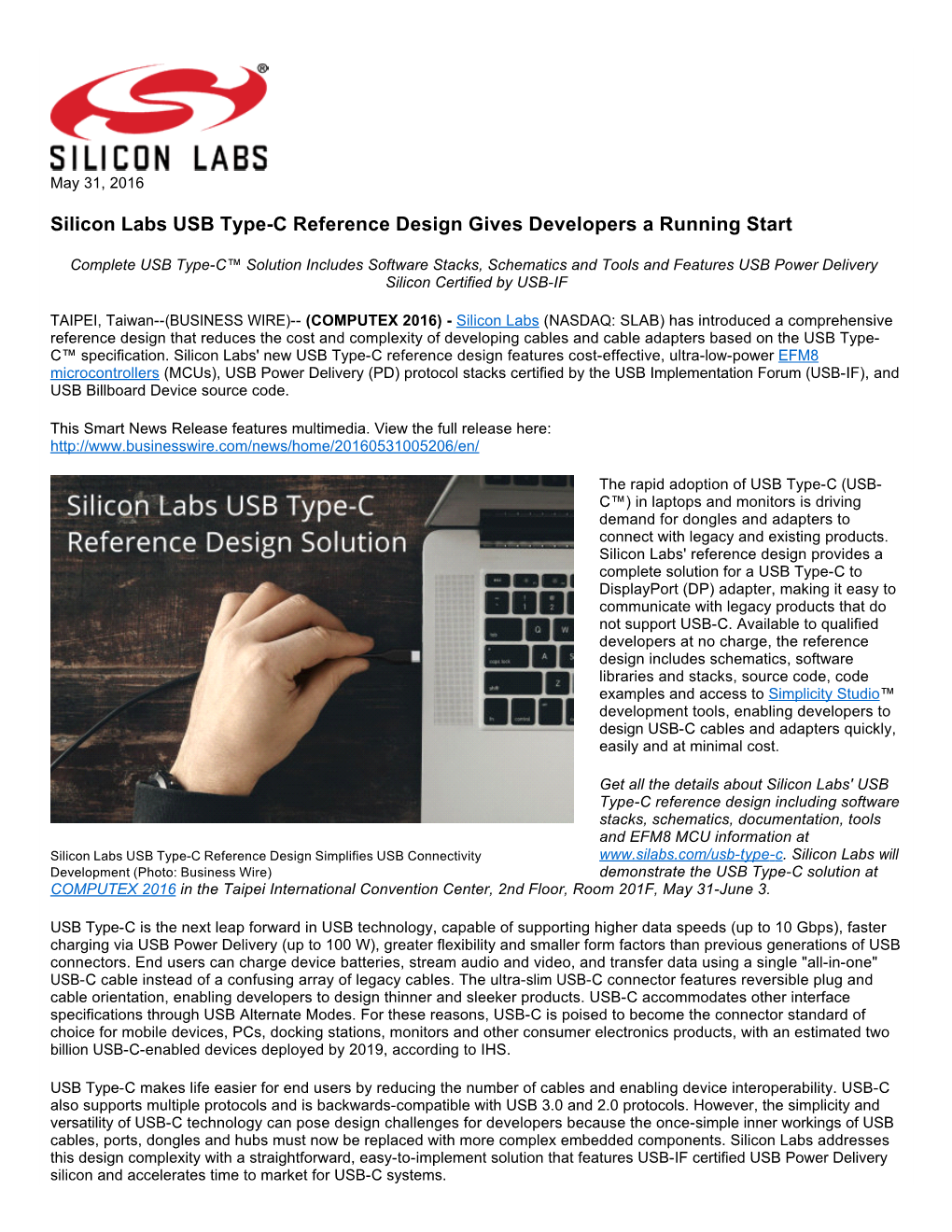 Silicon Labs USB Type-C Reference Design Gives Developers a Running Start