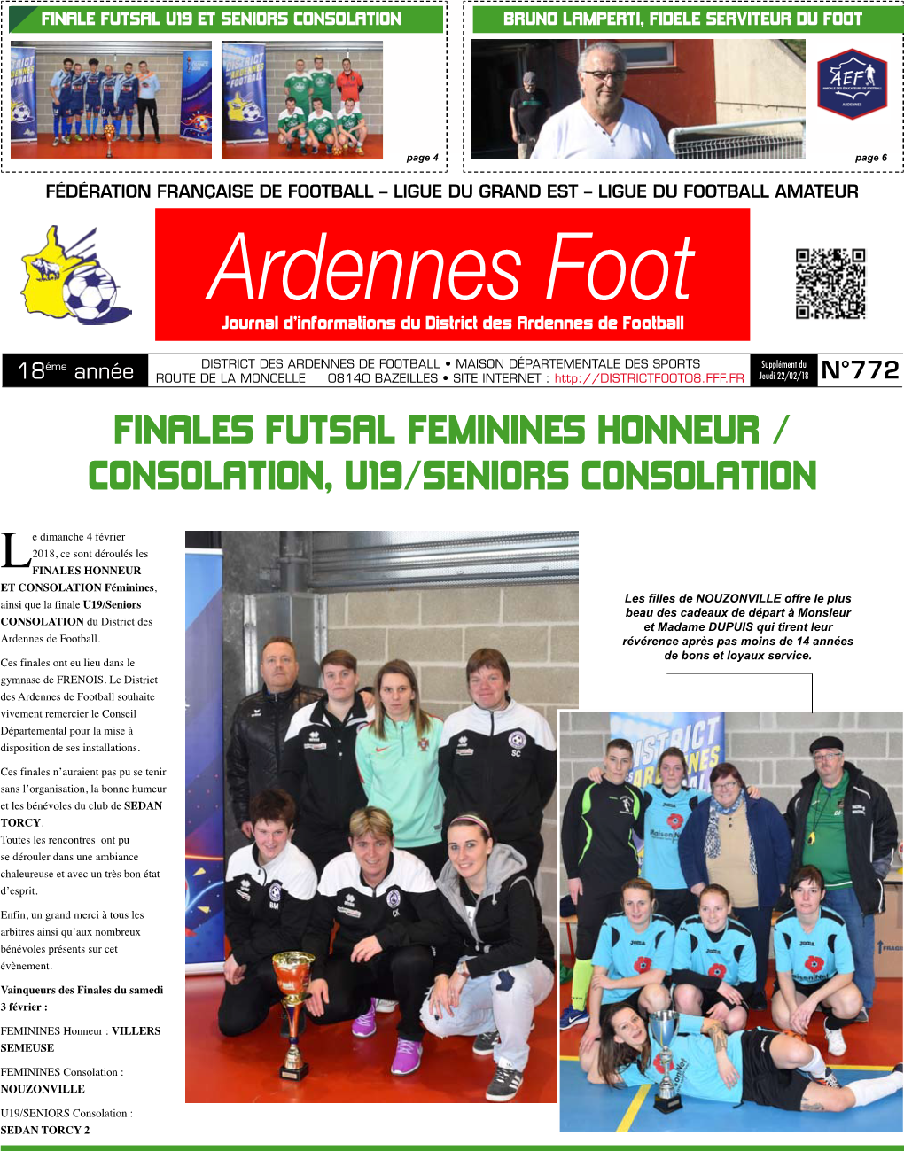 Ardennes Foot Journal D’Informations Du District Des Ardennes De Football