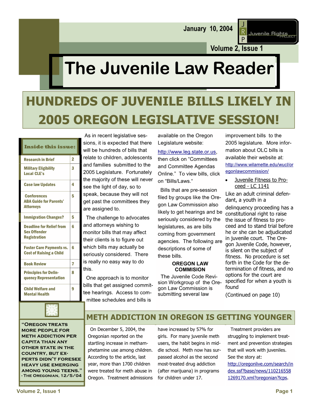 The Juvenile Law Reader