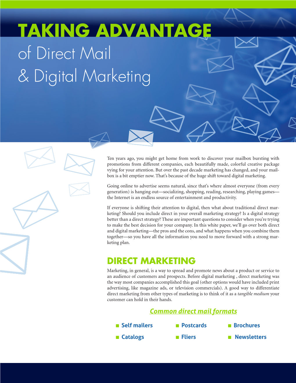 DIRECT MARKETING Marketing, in General, Is a Way to Spread and Promote News About a Product Or Service to an Audience of Customers and Prospects