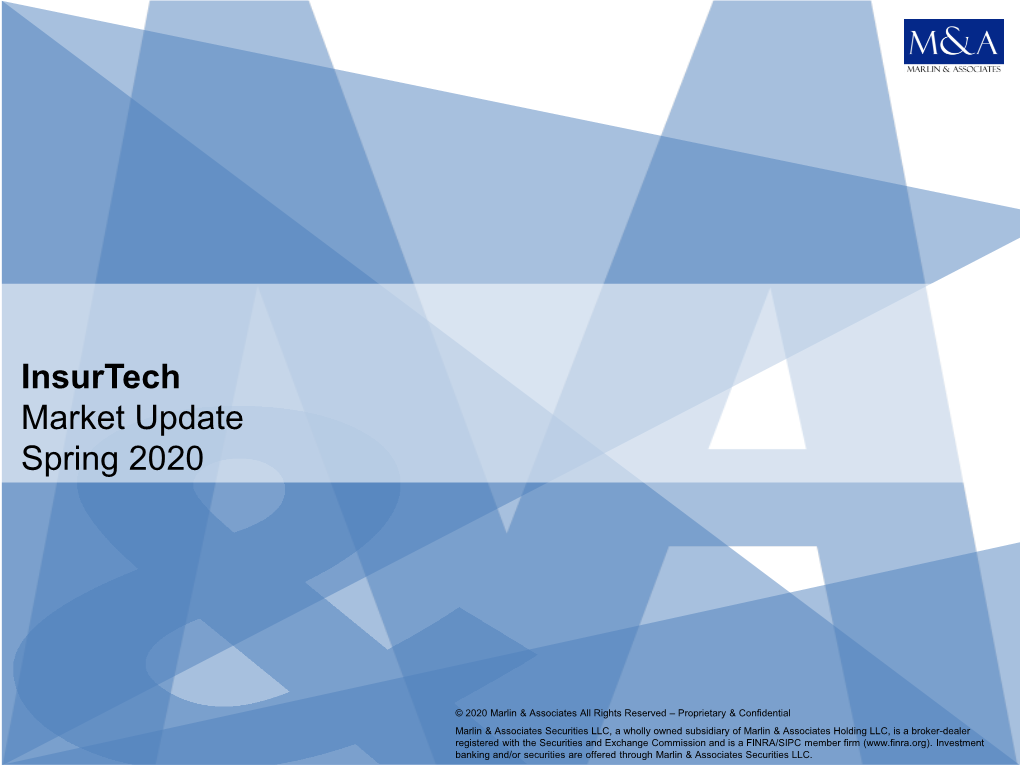 Spring 2020 Insurtech Industry Update