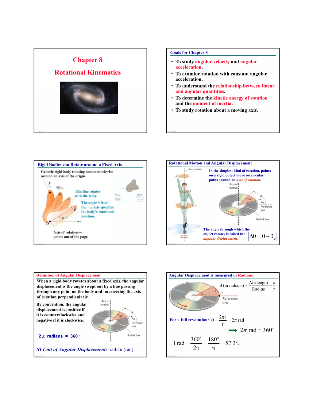 Chapter 8 Rotational Kinematics