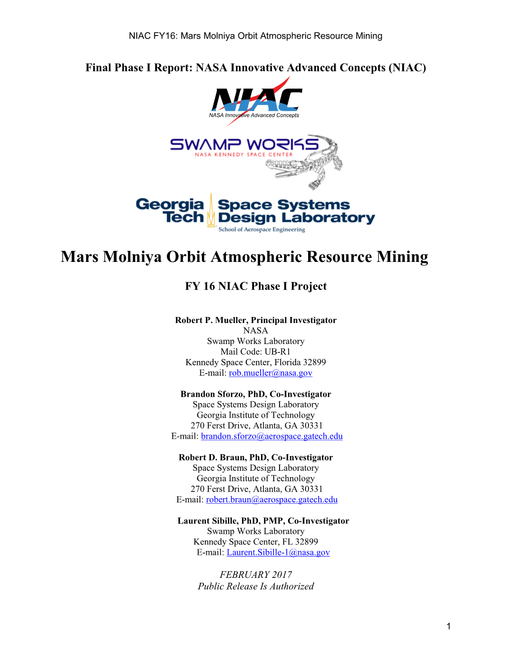 Mars Molniya Orbit Atmospheric Resource Mining