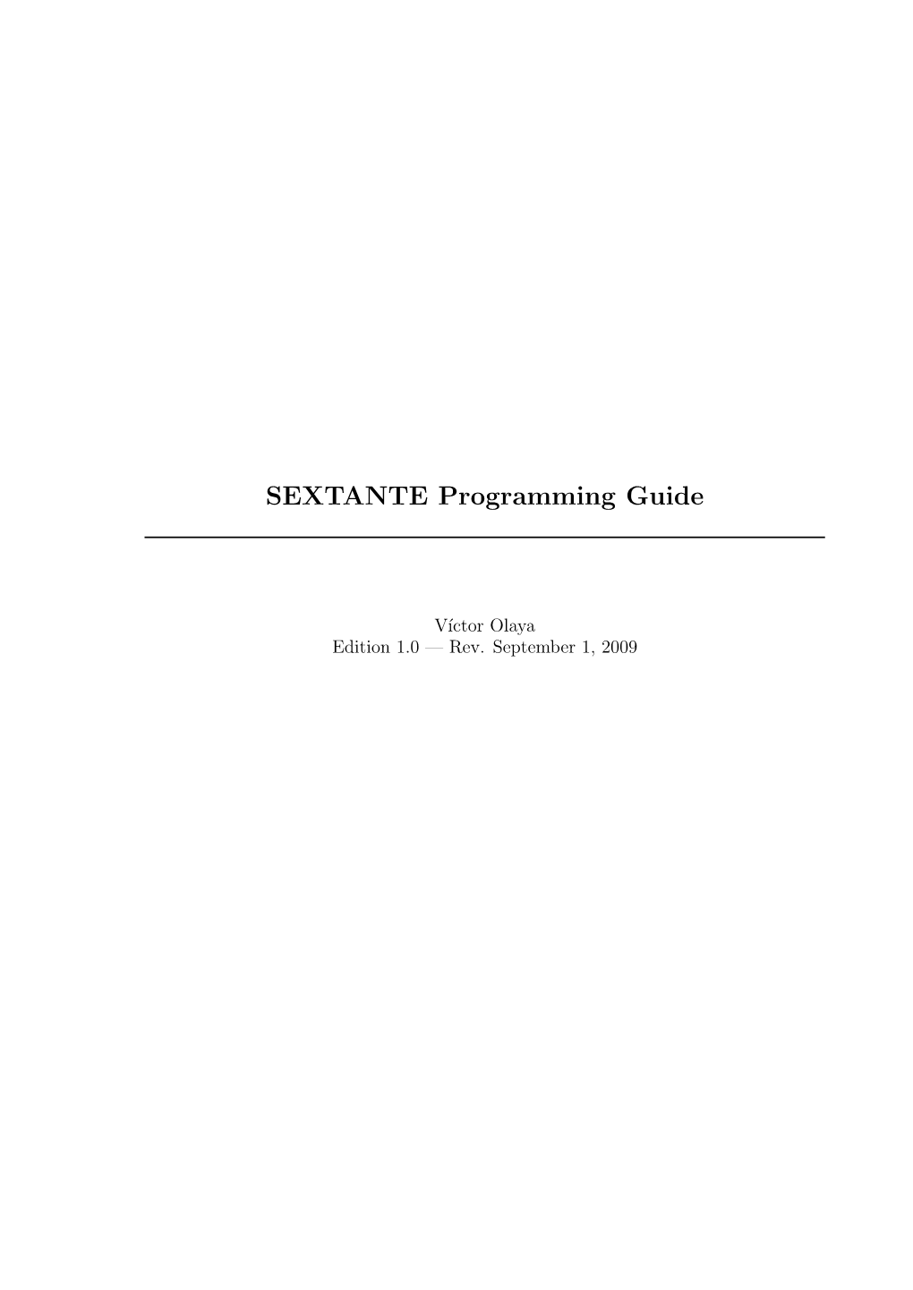 SEXTANTE Programming Guide