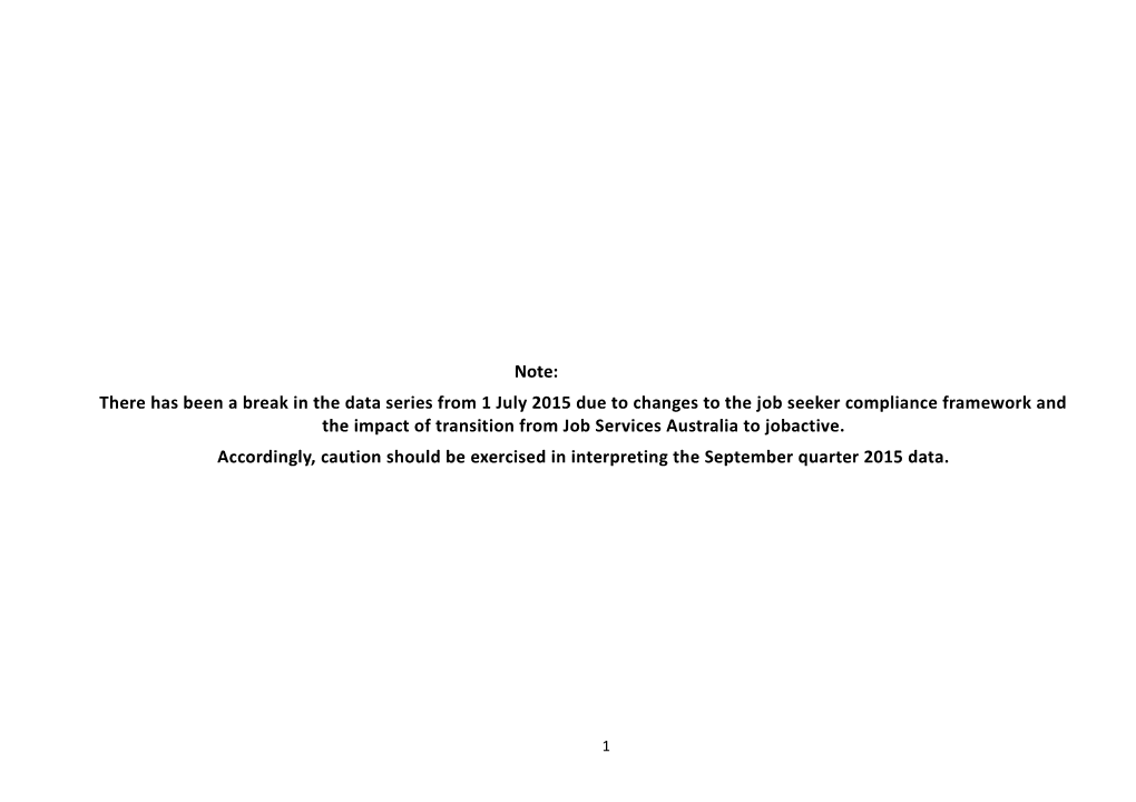 Accordingly, Caution Should Be Exercised in Interpreting the September Quarter 2015 Data