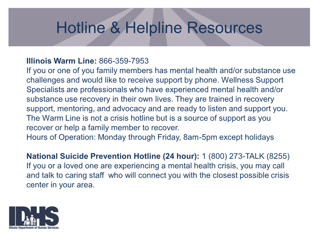Hotline & Helpline Resources