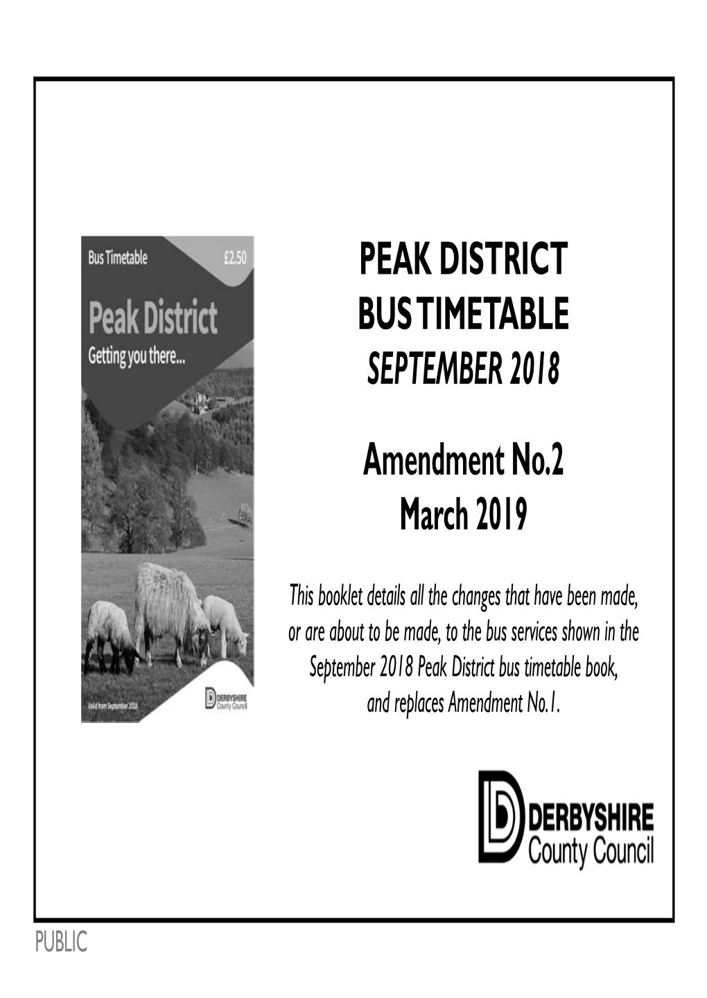 Peak District Timetable Amendment March 2019