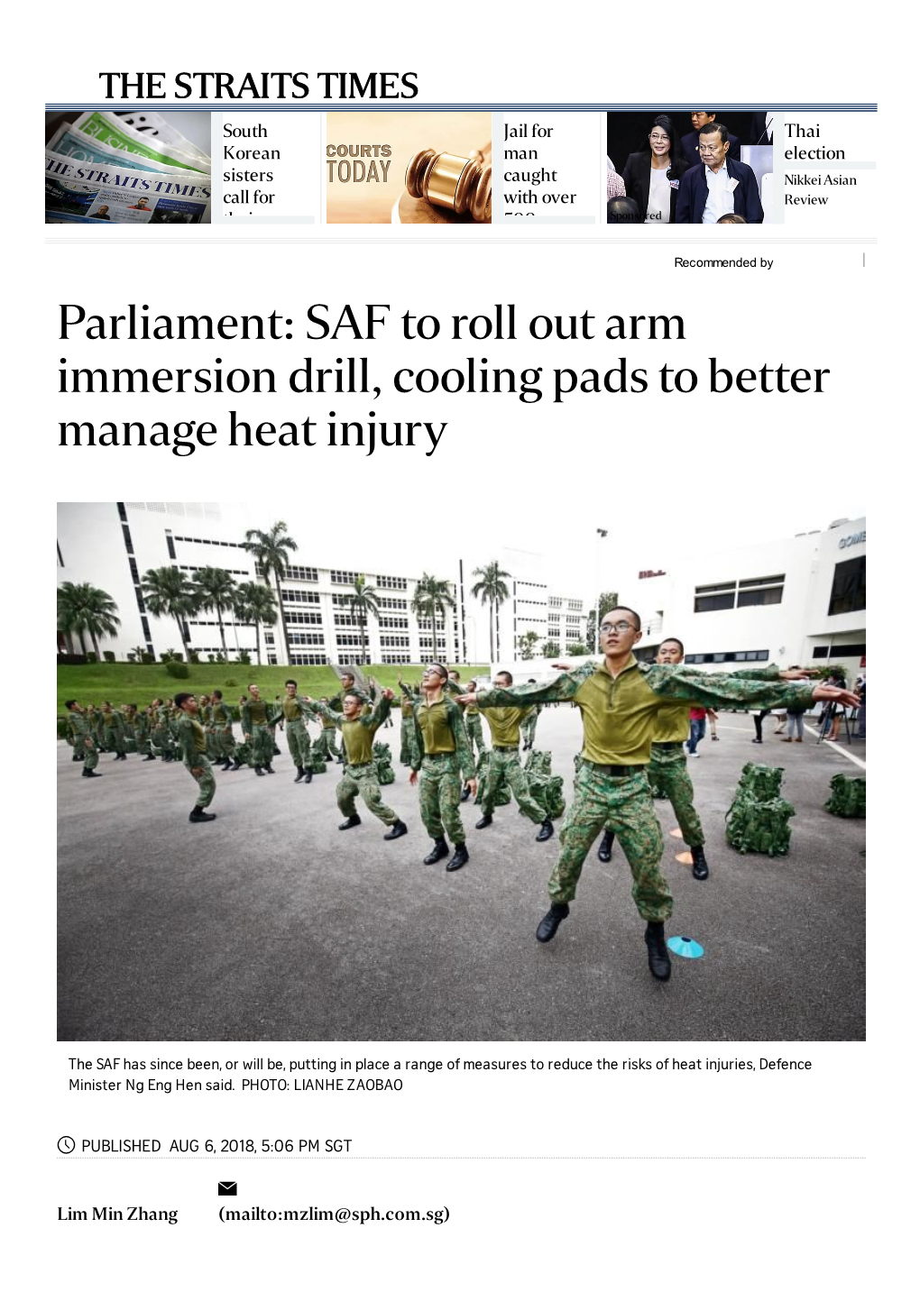 SAF to Roll out Arm Immersion Drill, Cooling Pads to Better Manage Heat Injury