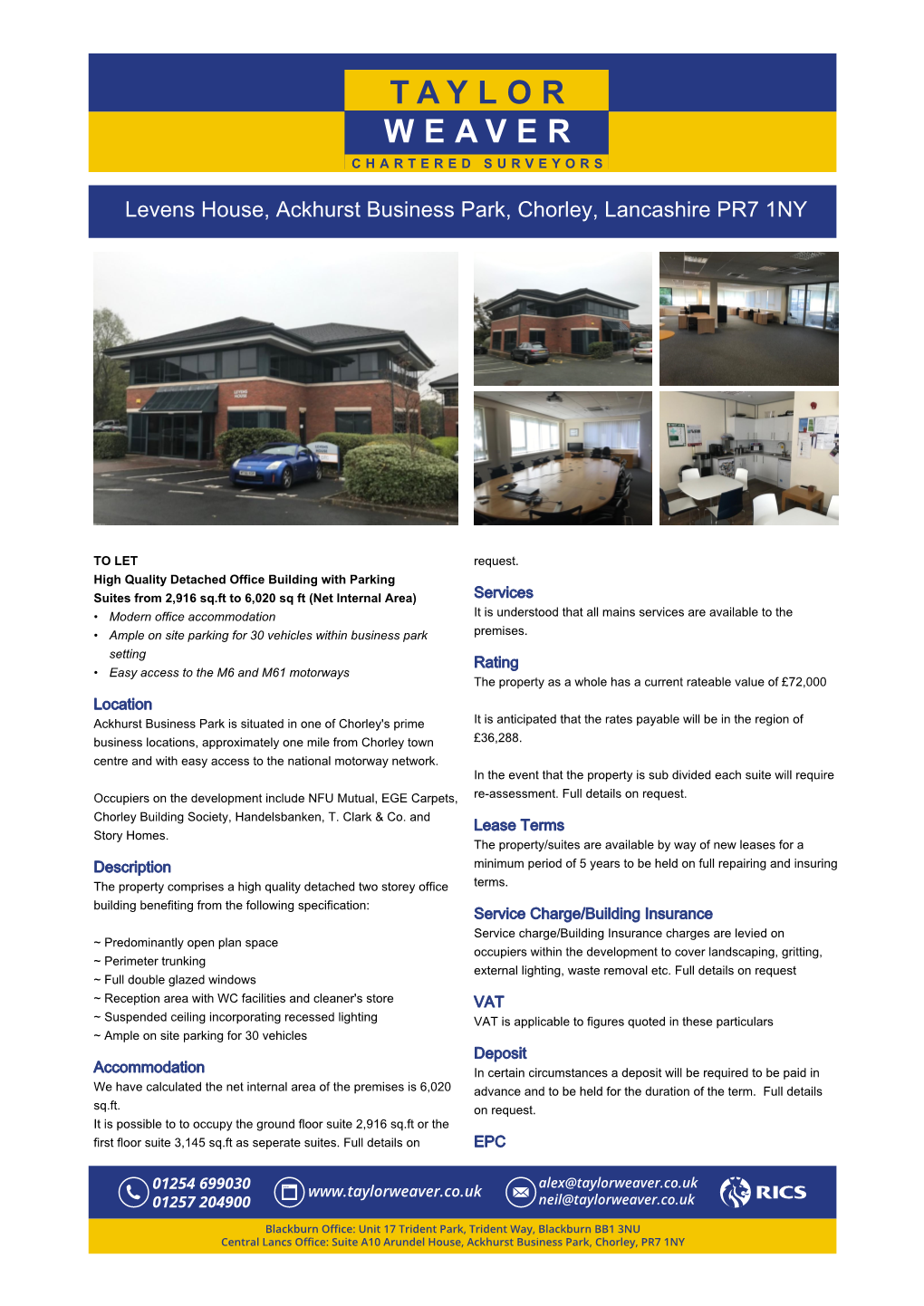 Levens House, Ackhurst Business Park, Chorley, Lancashire PR7 1NY