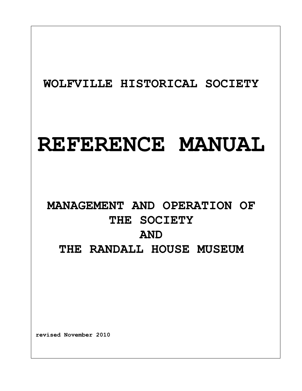 Reference Manual