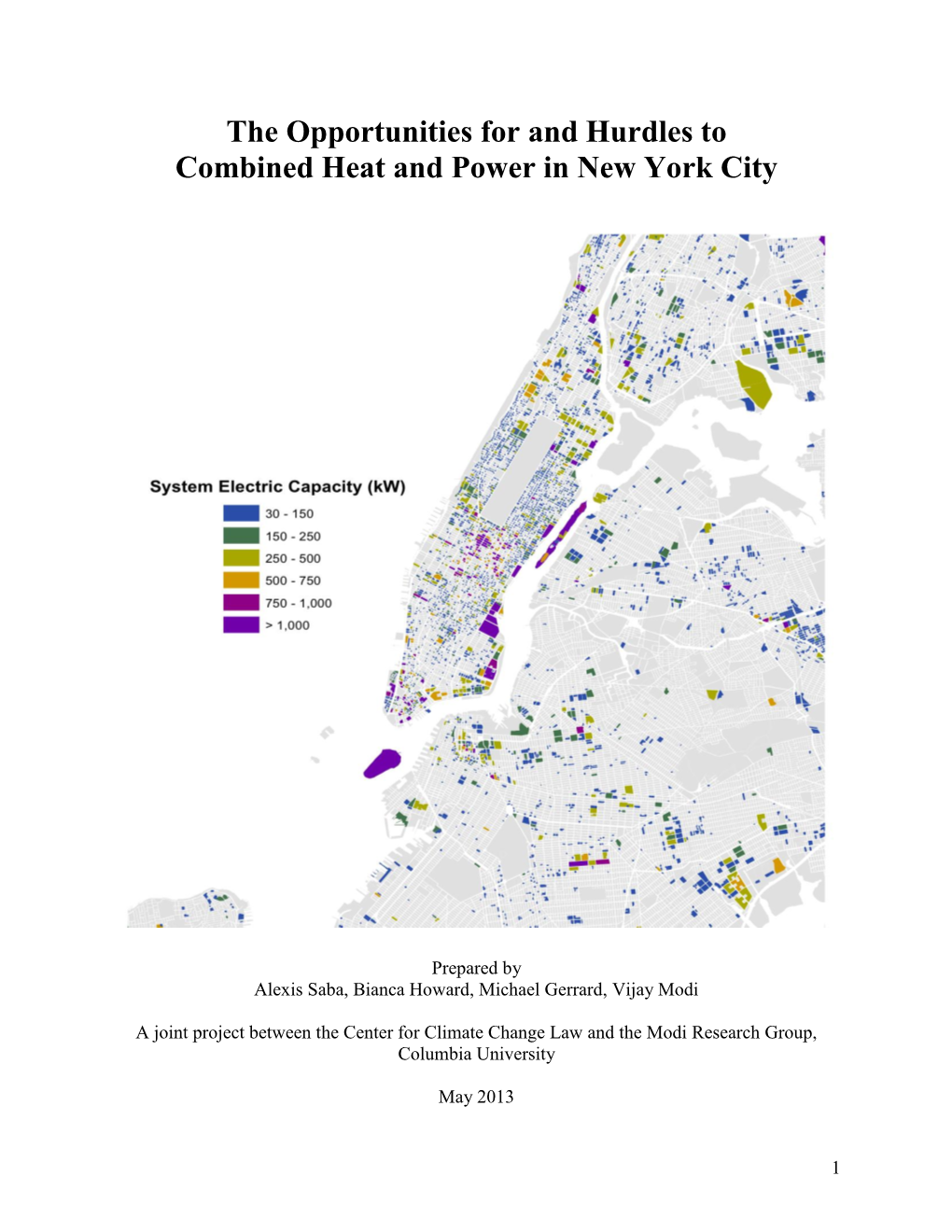 The Opportunities for and Hurdles to Combined Heat and Power in New York City