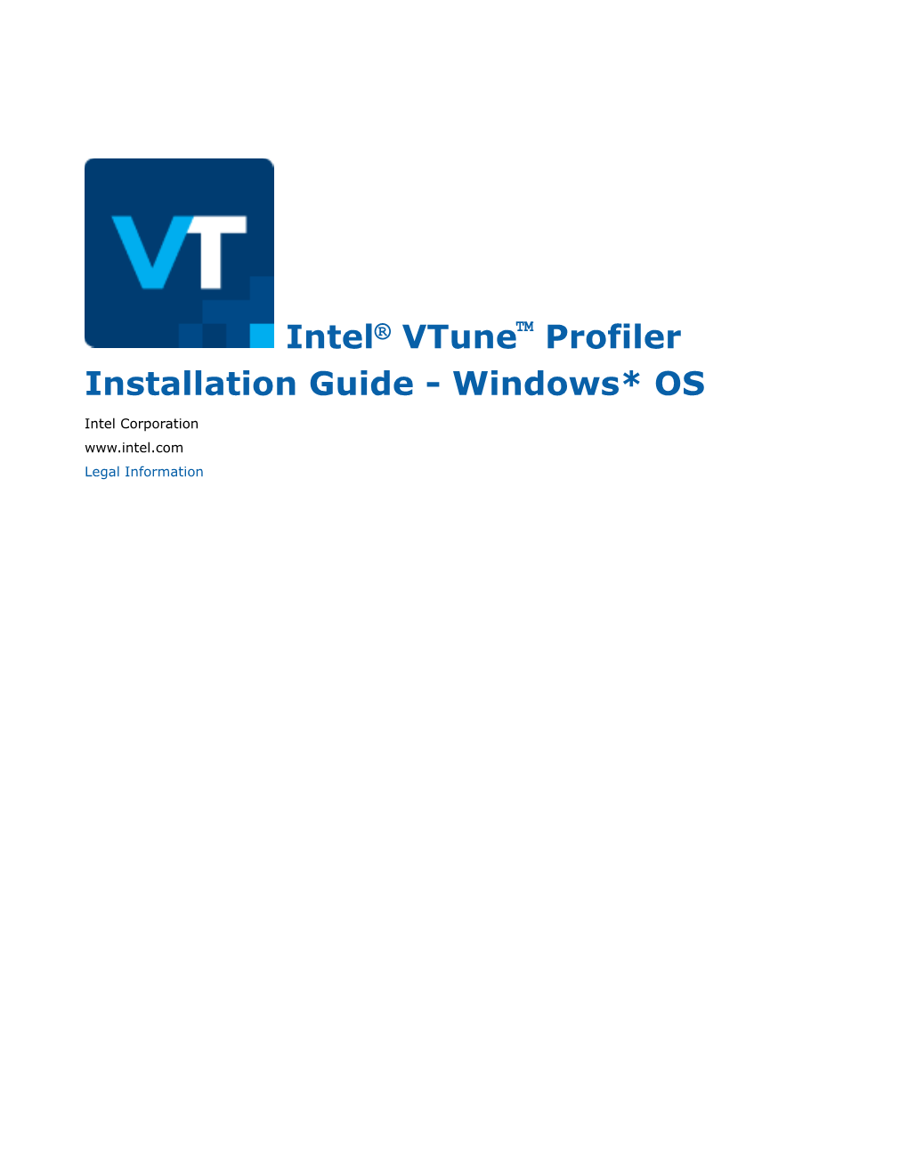 Intel® Vtune™ Profiler Installation Guide - Windows* OS
