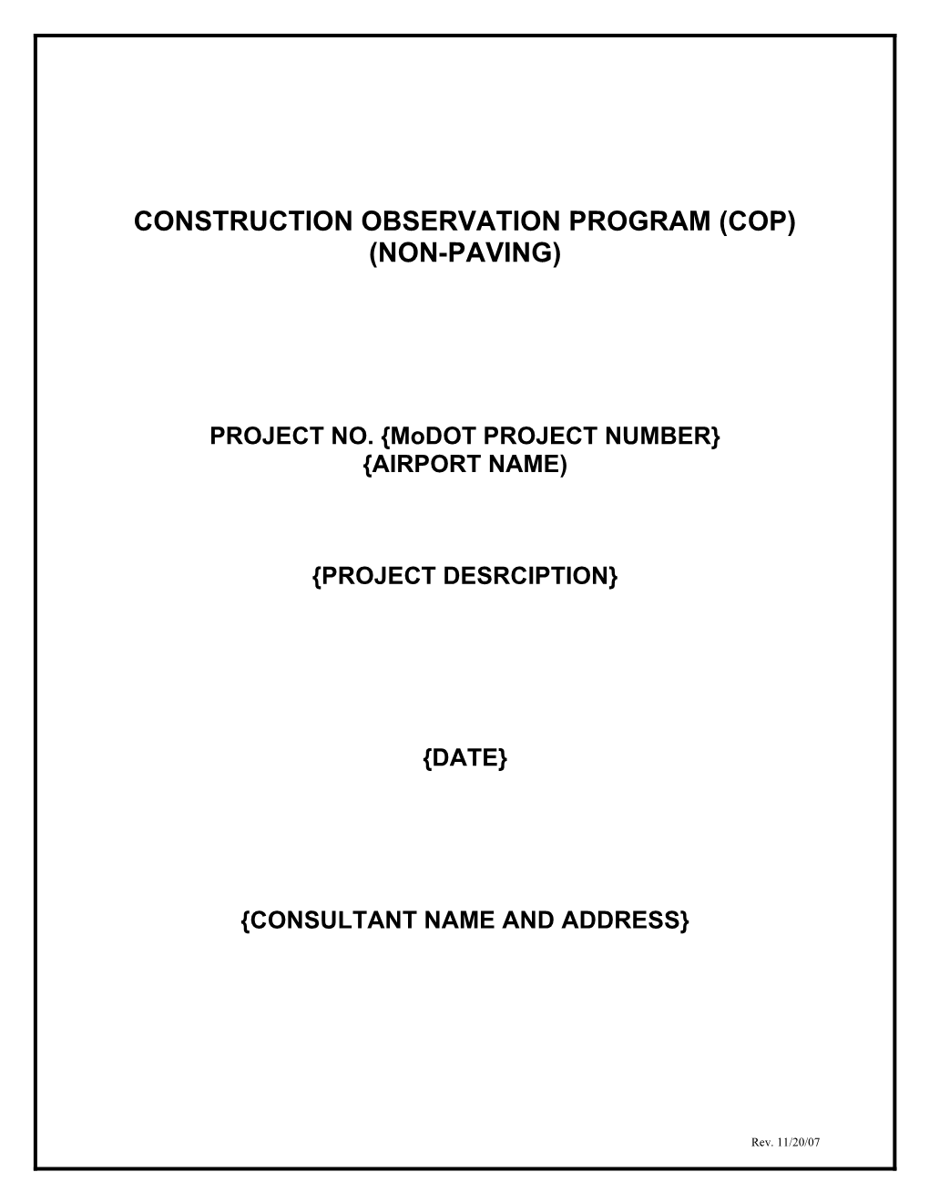 Construction Observation Program (Cop)