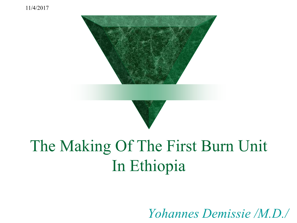 The Making of the First Burn Unit in Ethiopia