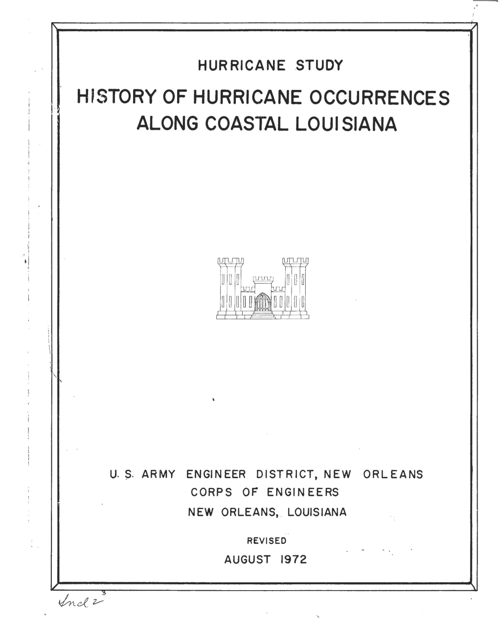 Hfstory of HURRICANE OCCURRENCES ALONG