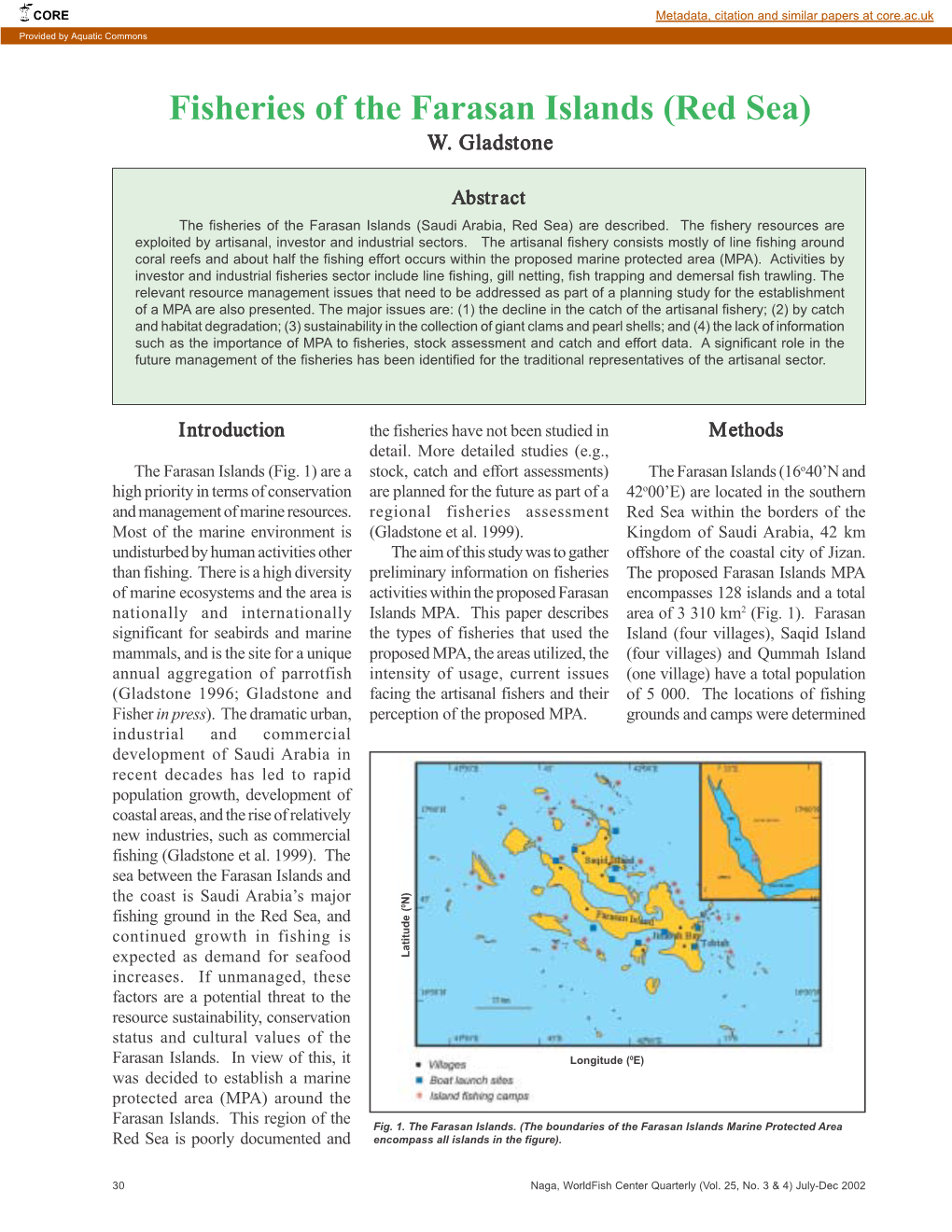 Fisheries of the Farasan Islands (Red Sea) W