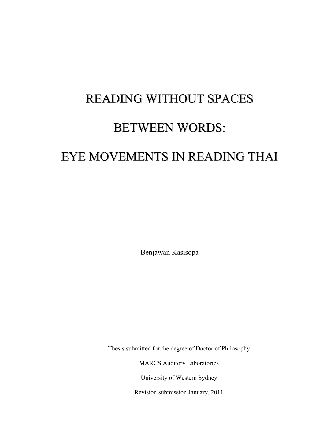 Eye Movements in Reading Thai