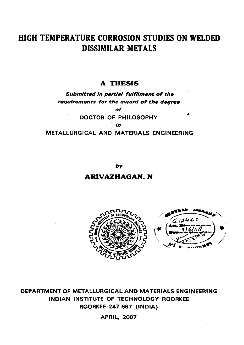 High Temperature Corrosion Studies on Welded Dissimilar Metals