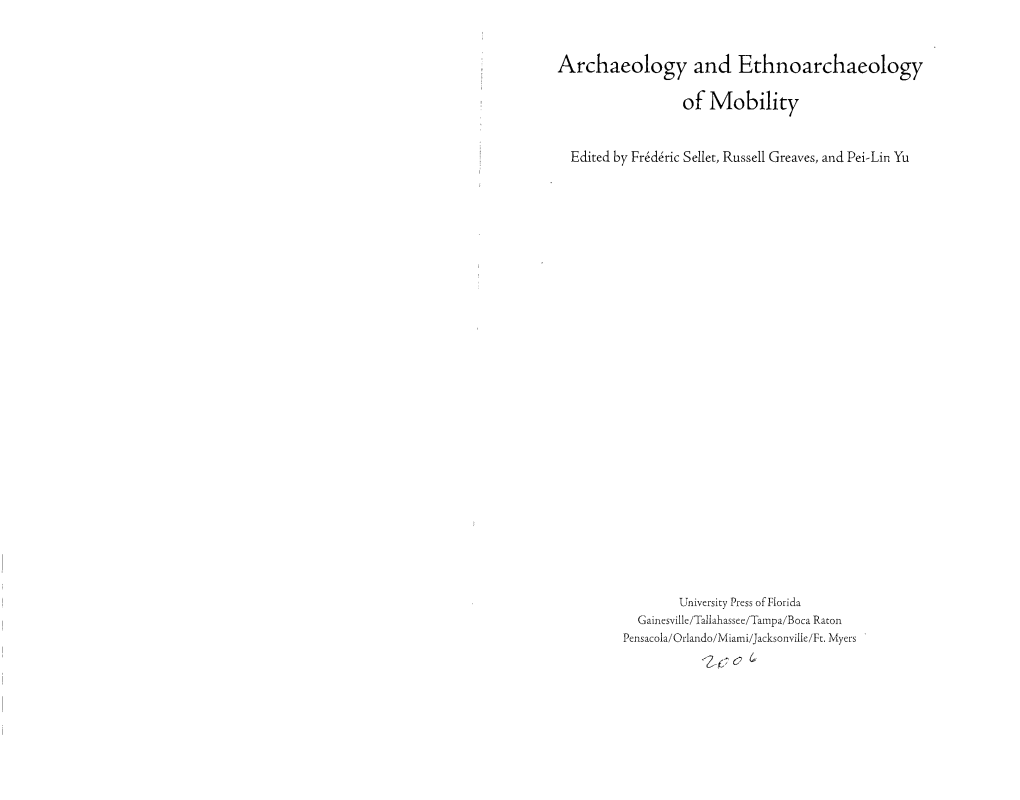 Archaeology and Ethnoarchaeology of Mobility