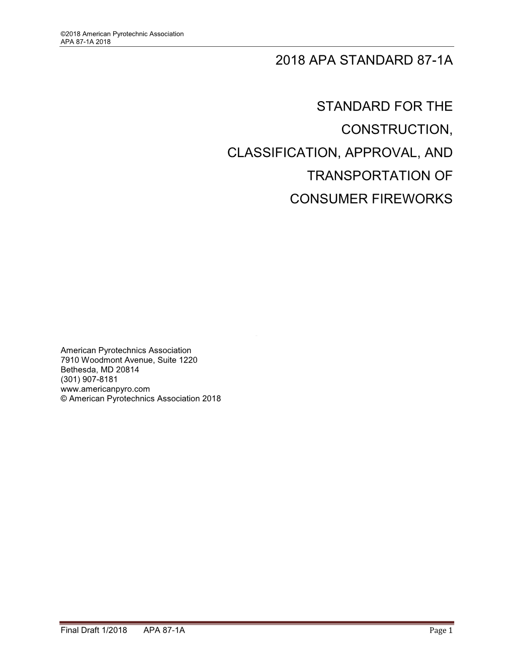APA 87-1A Standard for the Construction, Classification