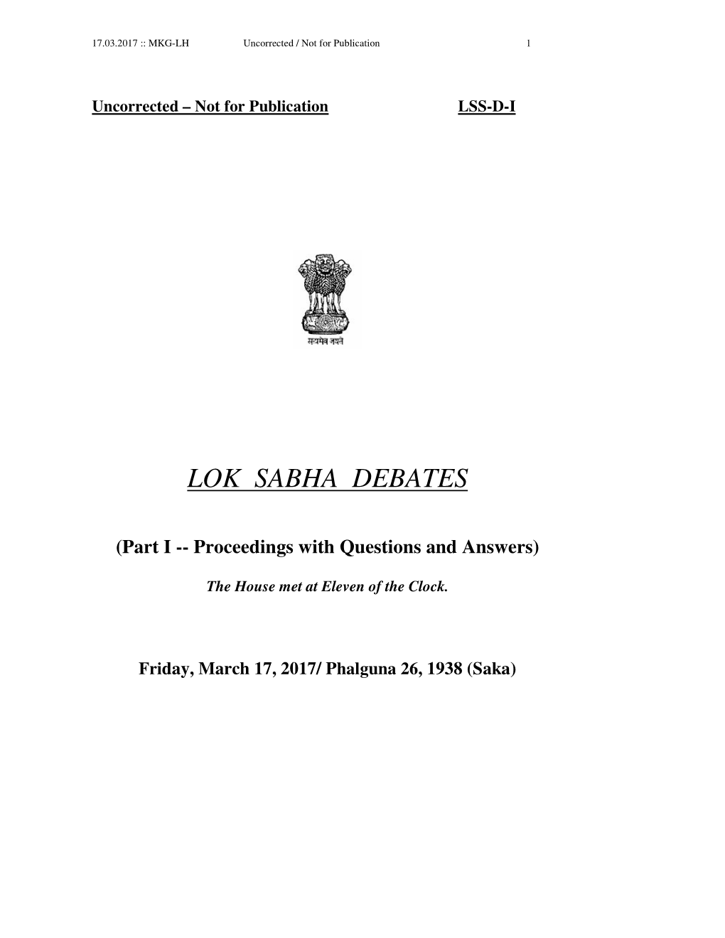 Lok Sabha Debates