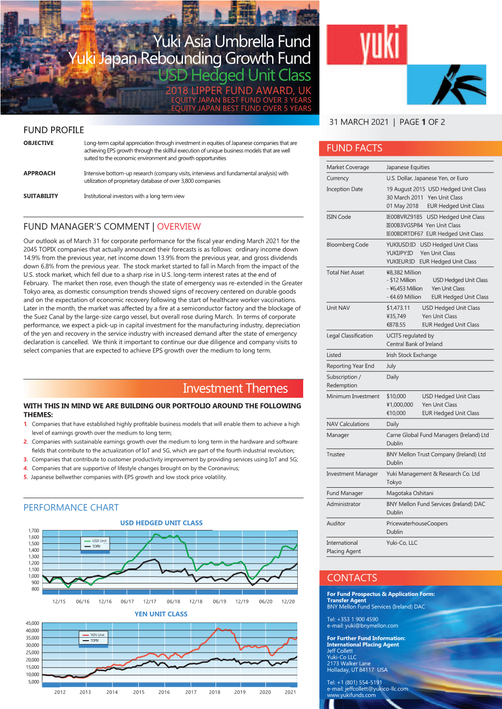 Yuki Asia Umbrella Fund Yuki Japan Rebounding Growth Fund USD