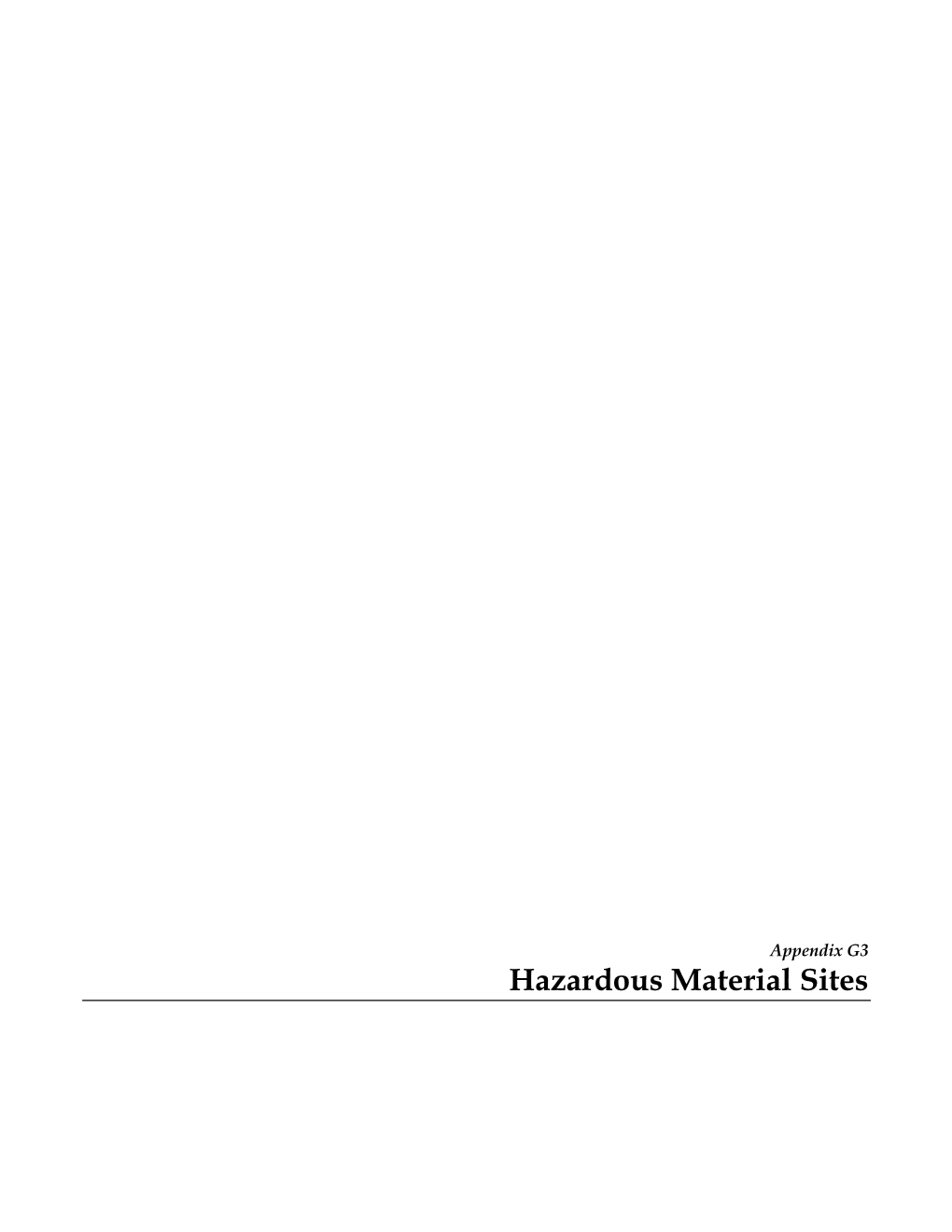 Hazardous Material Sites