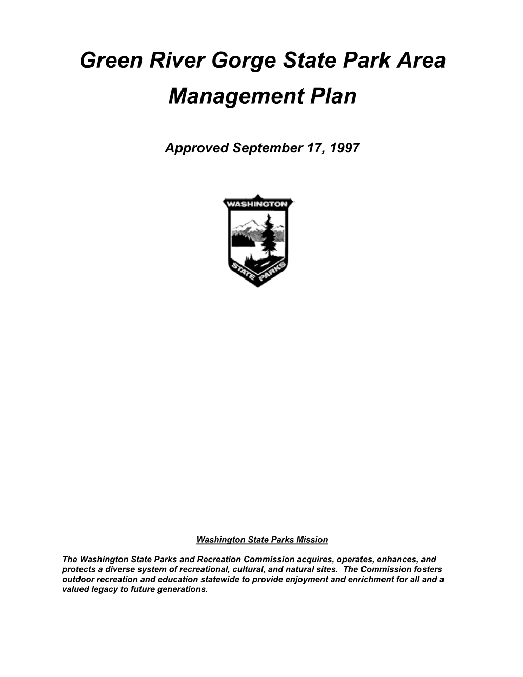 Green River Gorge Management Plan