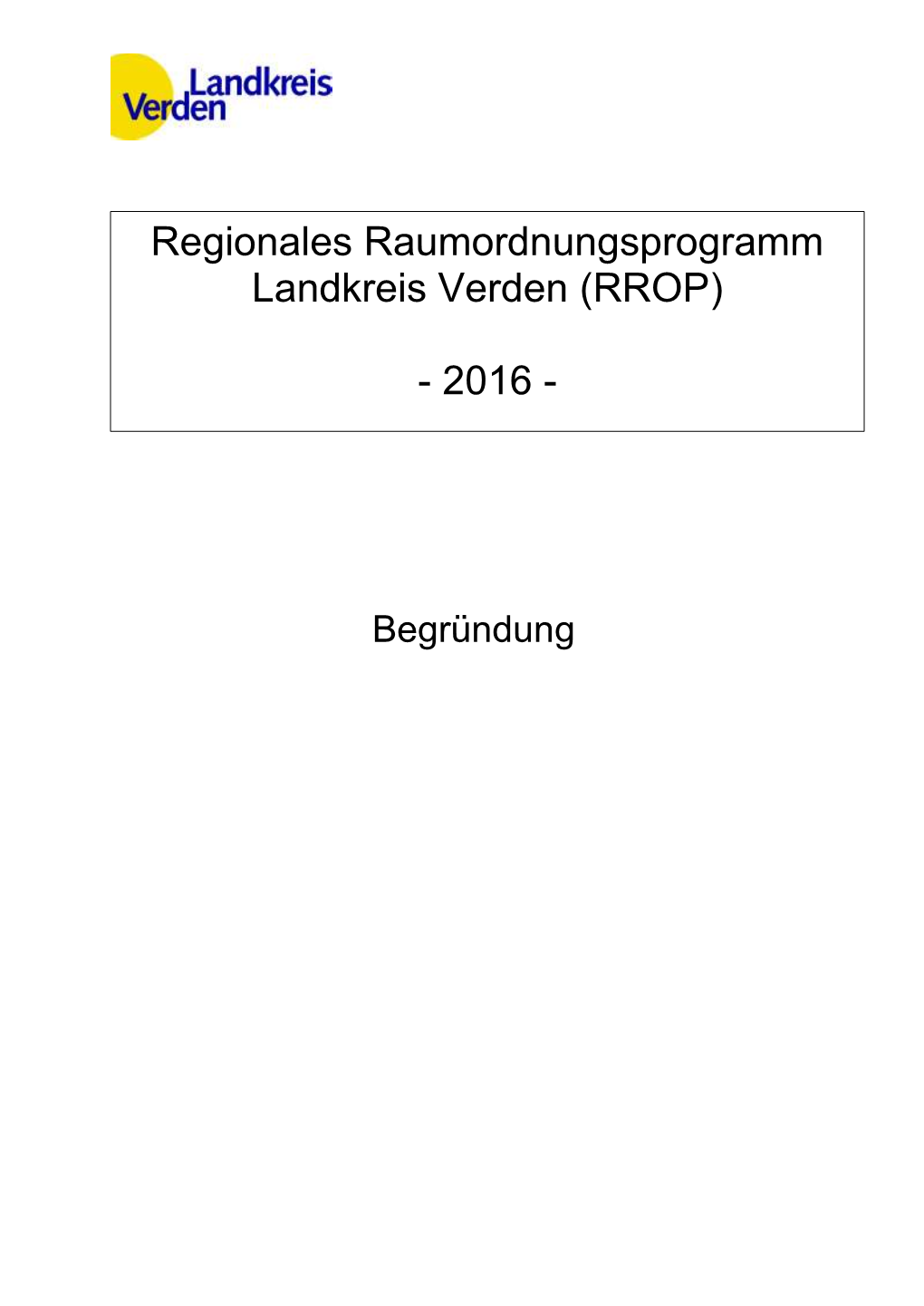 Regionales Raumordnungsprogramm Landkreis Verden (RROP)