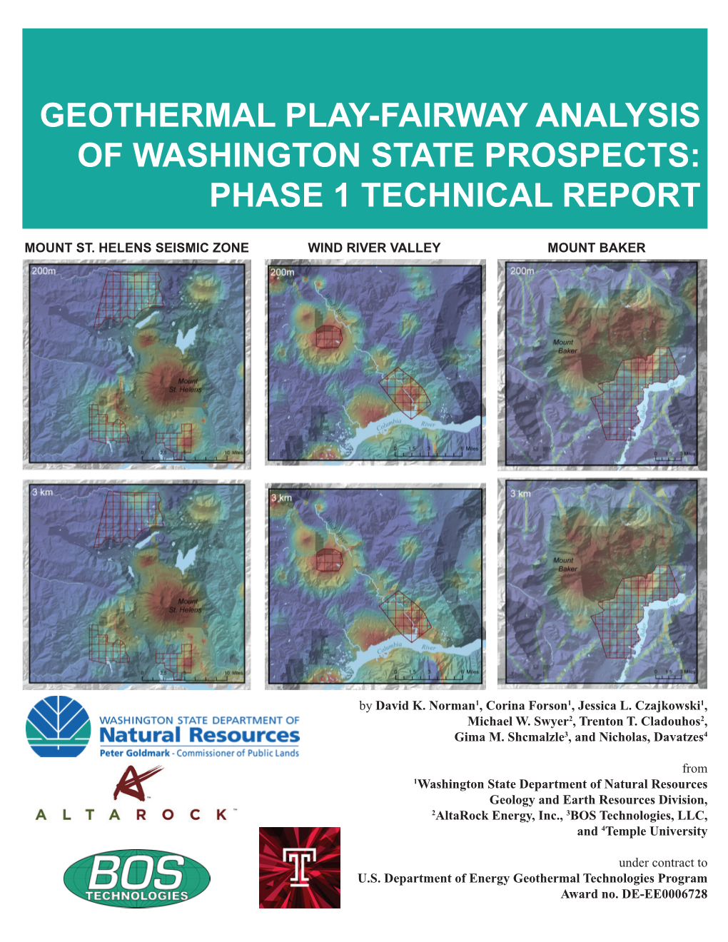 Geothermal Play-Fairway Analysis of Washington State Prospects: Phase 1 Technical Report