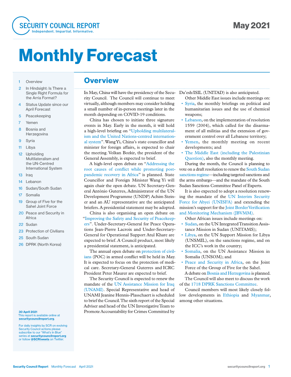 Monthly Forecast