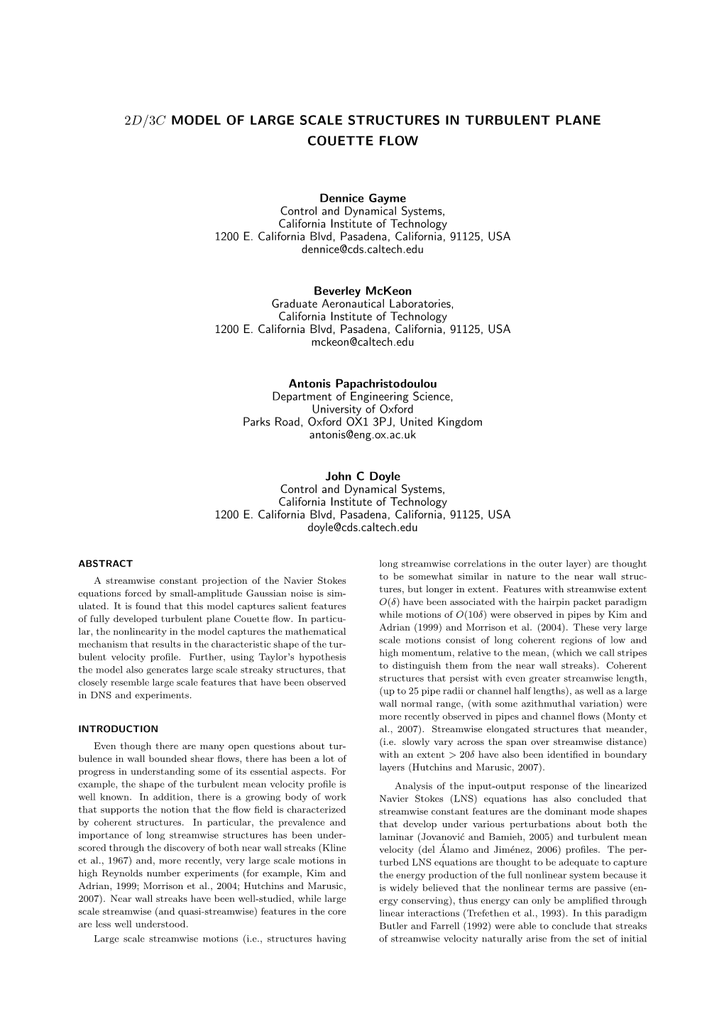 2D/3C Model of Large Scale Structures in Turbulent Plane Couette Flow