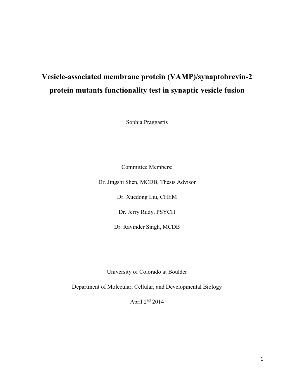 (VAMP)/Synaptobrevin-2 Protein Mutants Functionality Test in Synaptic Vesicle Fusion