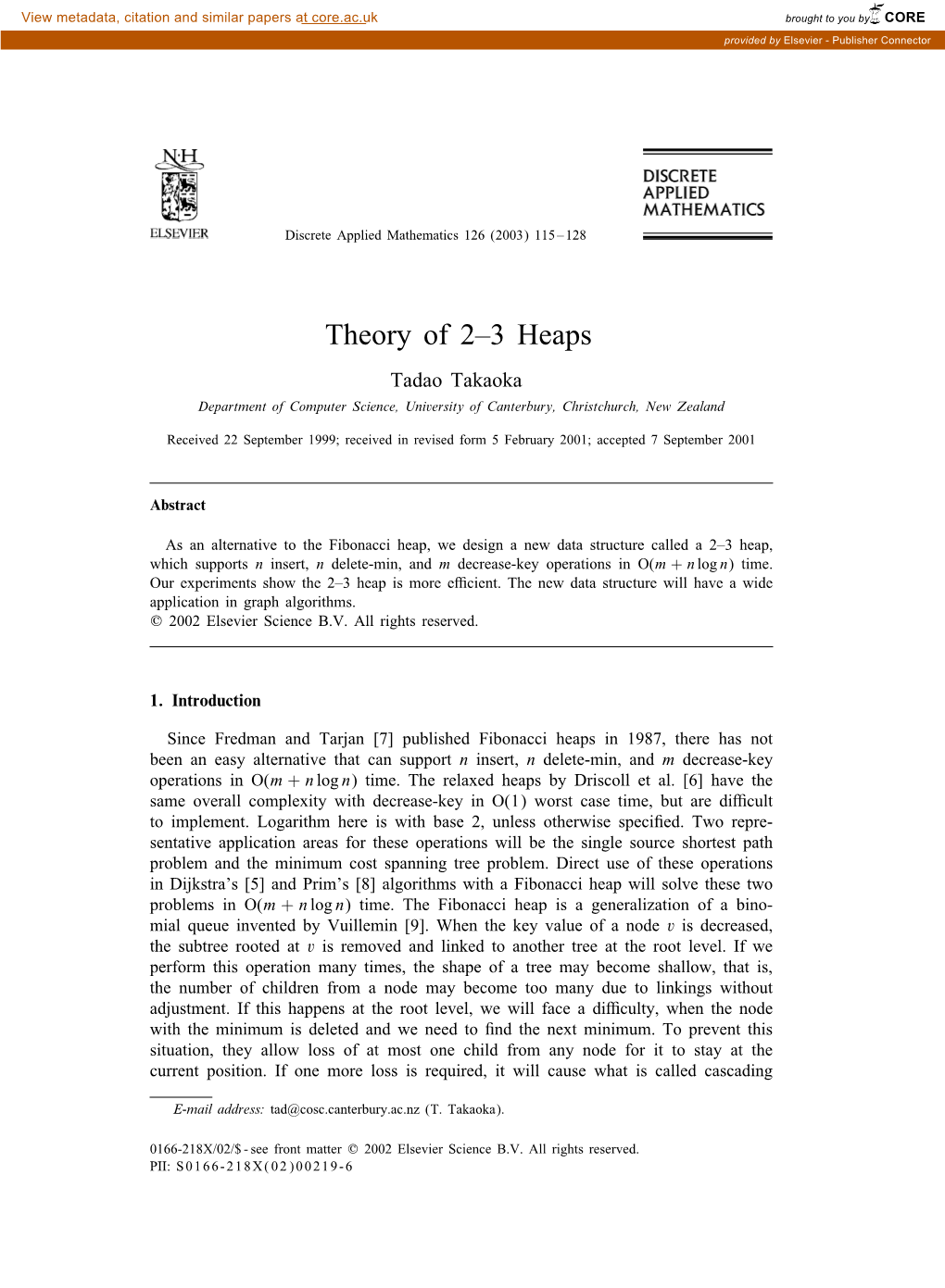 Theory of 2–3 Heaps