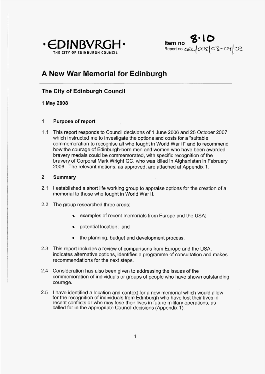 €DIN BVRGH + O%-W Ce the CITY of EDINBURGH COUNCIL I