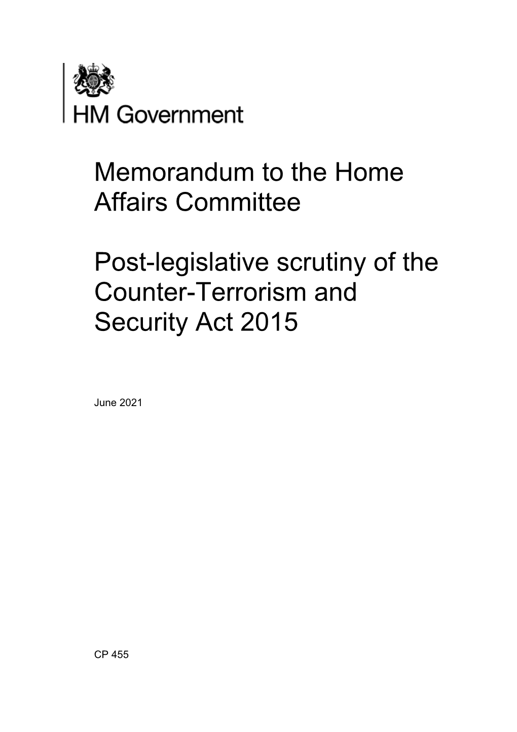 Post-Legislative Scrutiny of the Counter-Terrorism and Security Act 2015