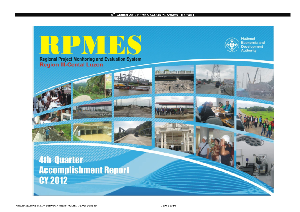 4Th Quarter 2012 RPMES ACCOMPLISHMENT REPORT