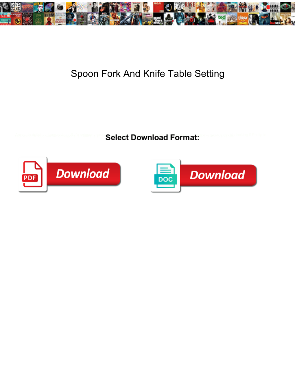 Spoon Fork and Knife Table Setting