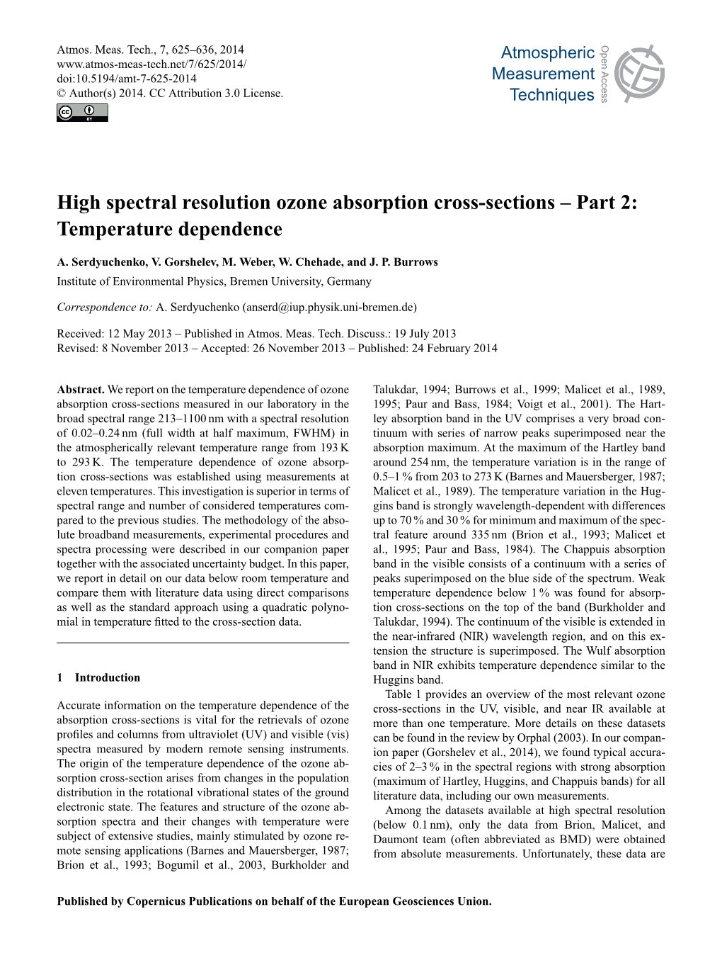 High Spectral Resolution Ozone Absorption Cross-Sections – Part 2: Temperature Dependence