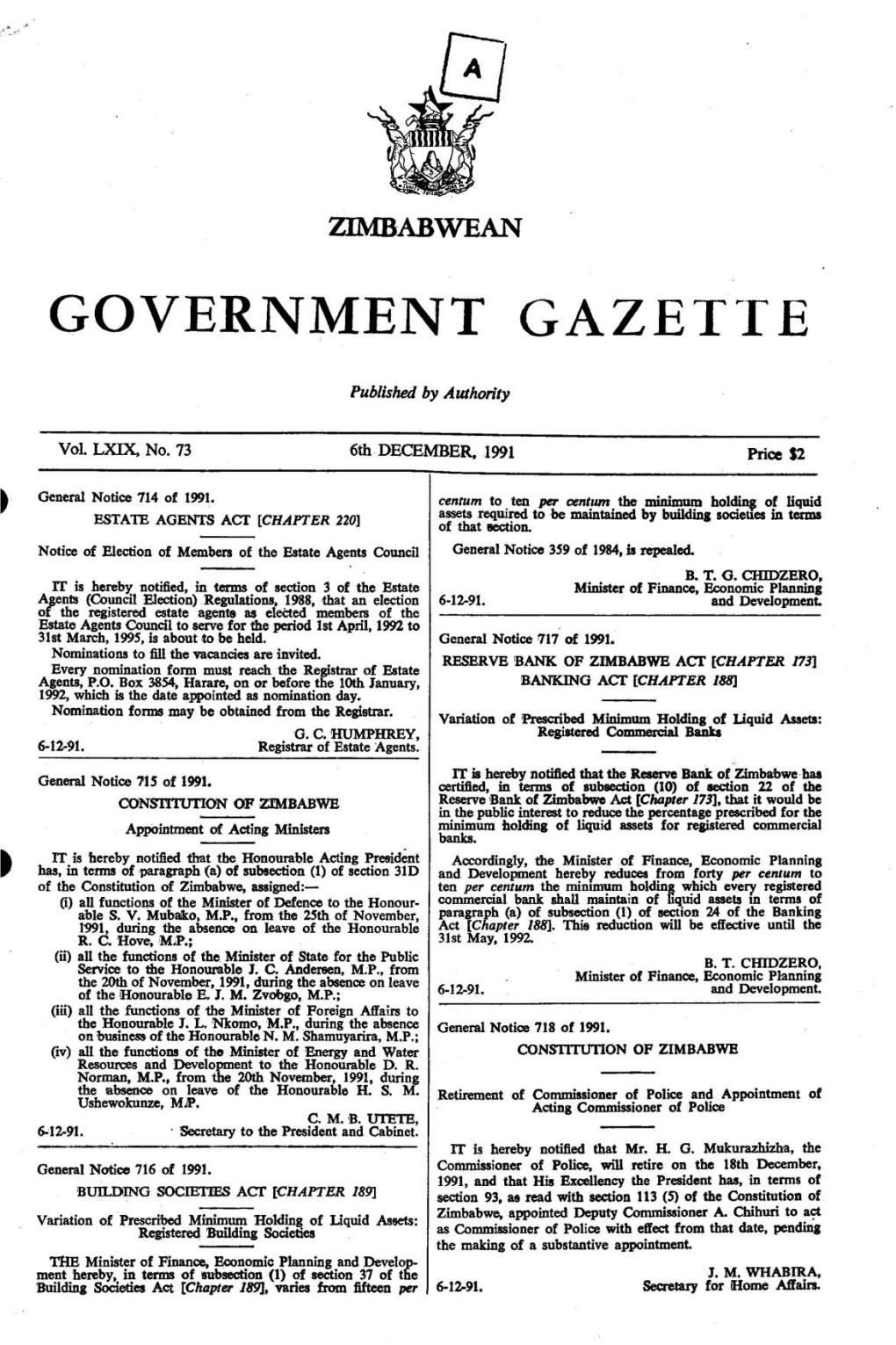 Government Gazette