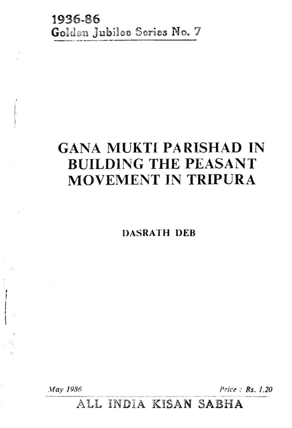 Tsuildii\G the PEASANT MOVEMENT II\ TRIPURA