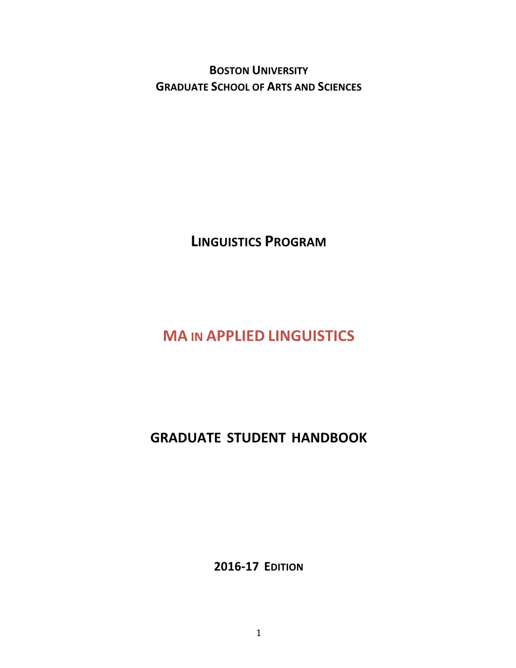 Ma in Applied Linguistics