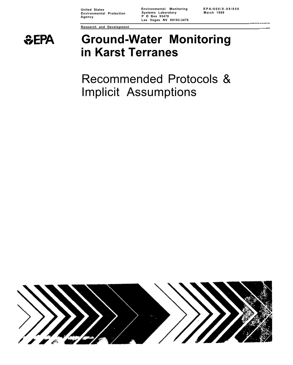 Ground-Water Monitoring in Karst Terranes