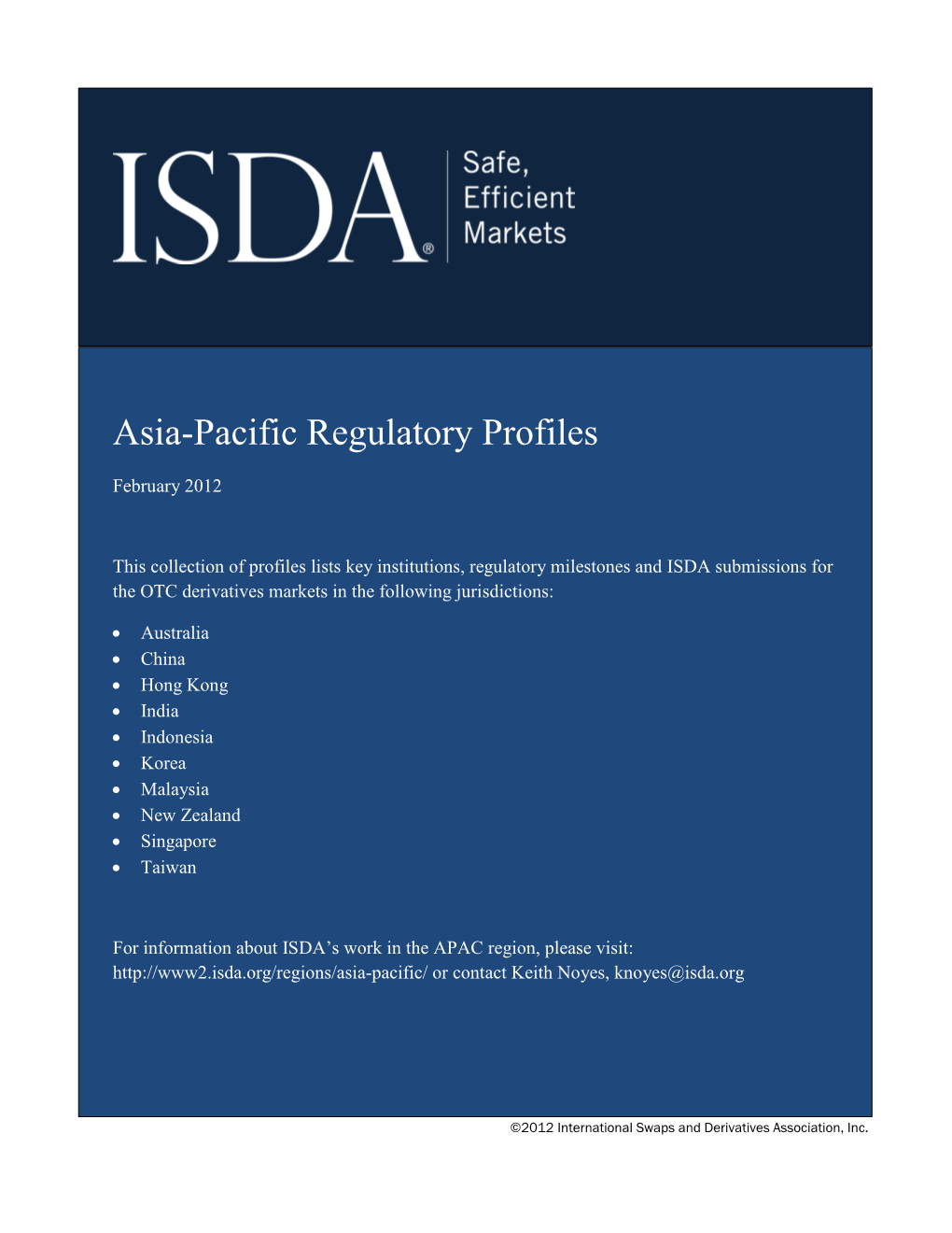 Asia-Pacific Regulatory Profiles